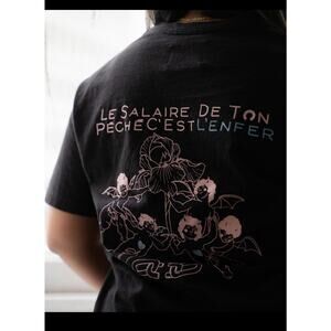 Le Cartel LE BARBU Unisex Angels T-shirt in Black Small